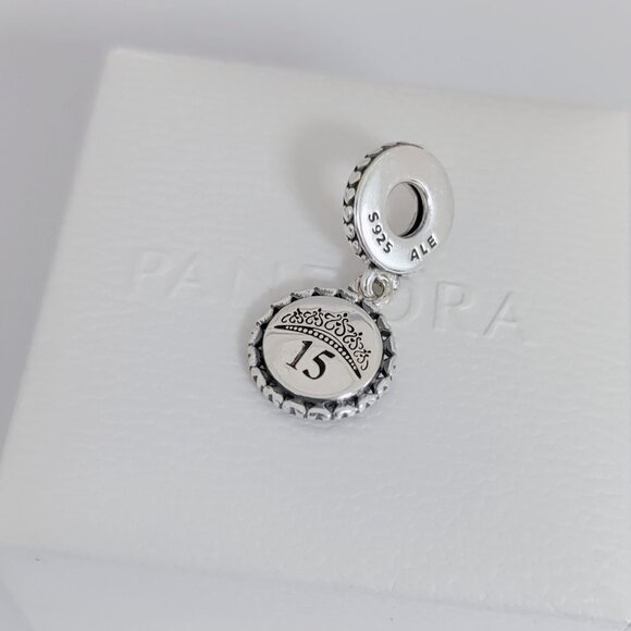 Pandora Sweet 15 Quinceanera Crown Dangle Charm S925 Bracelet Pendant with box - Picture 5 of 5